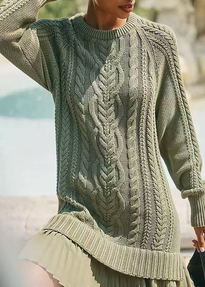 Cozy Knit Pleated Mini Dress