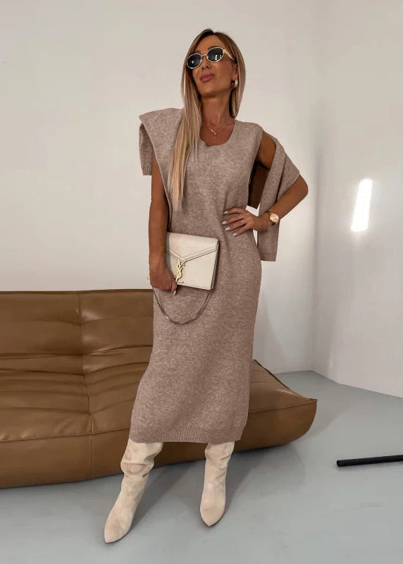 Long Ribbed Knit Dress