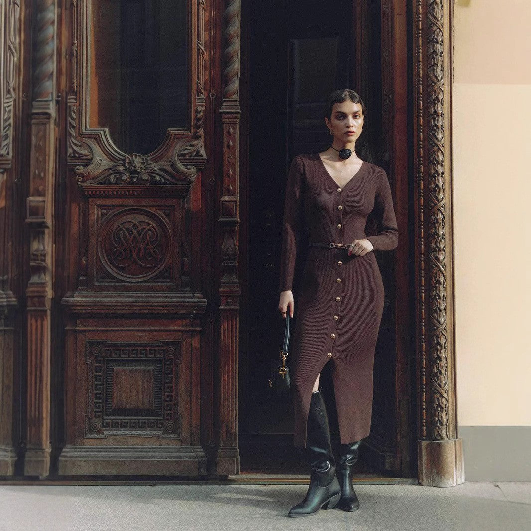 Elegant Button-Detail Dress