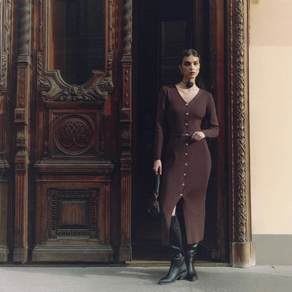 Elegant Button-Detail Dress