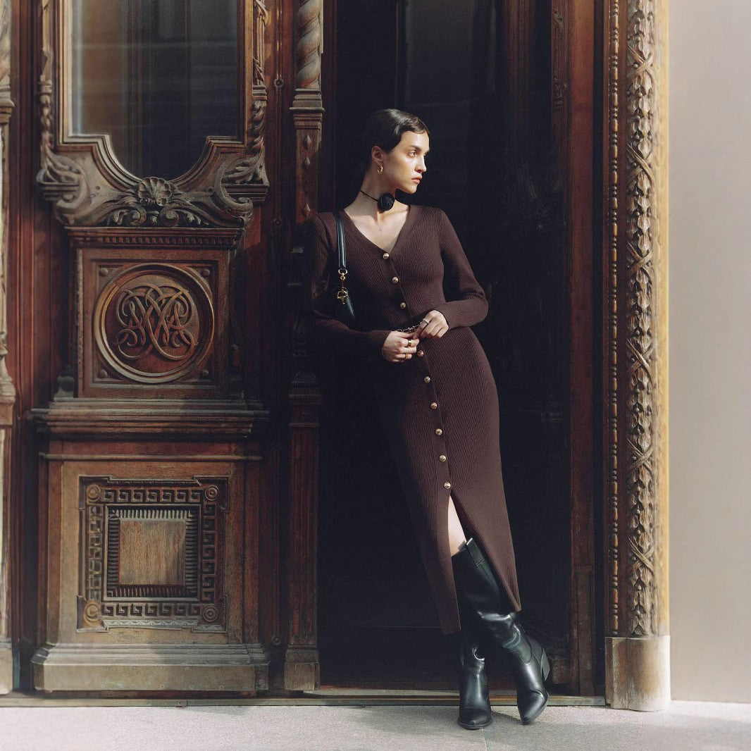 Elegant Button-Detail Dress