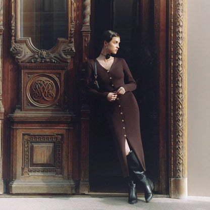 Elegant Button-Detail Dress