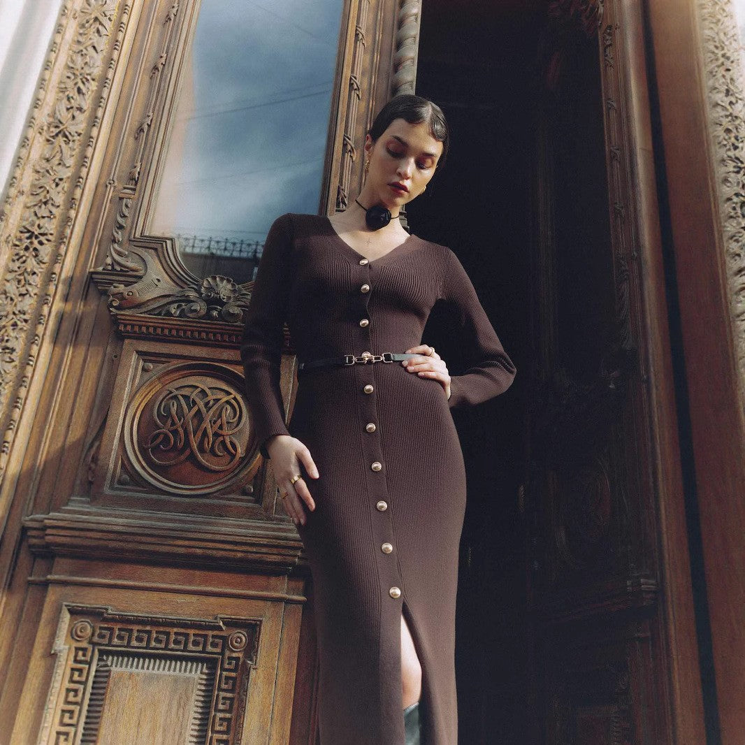 Elegant Button-Detail Dress