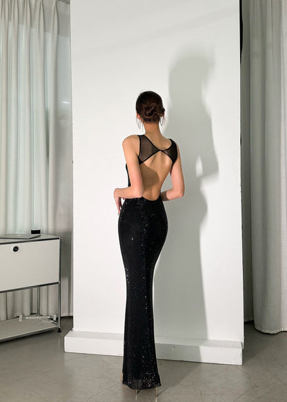 Ruby Sparkle Sequin Long Dress