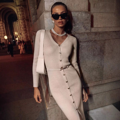 Elegant Button-Detail Dress