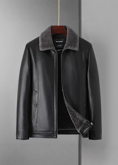 Leather and Fur Winter Coat