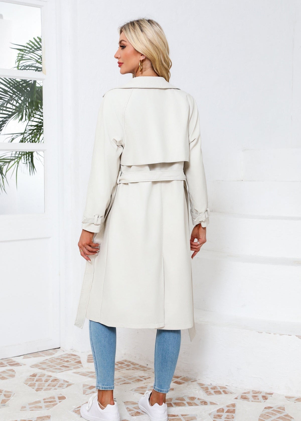 Raven Faux Leather Trench Coat
