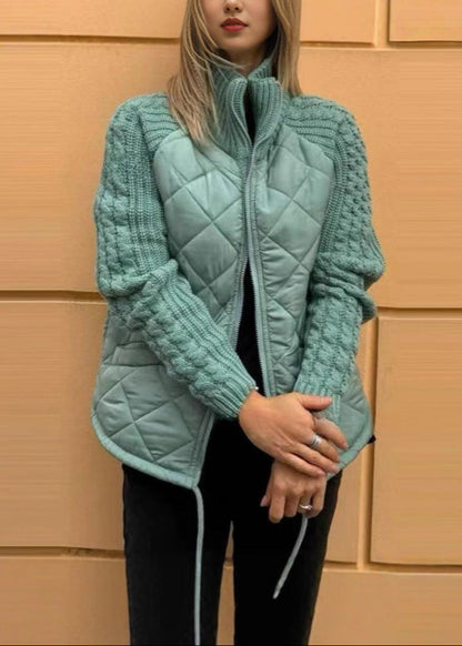Harper Knitted Sleeve Quilted Coat