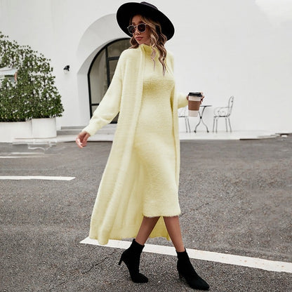 Harper Knit Set — Long Cardigan + Knit Dress Set