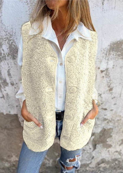 Buttoned Faux Fur Vest
