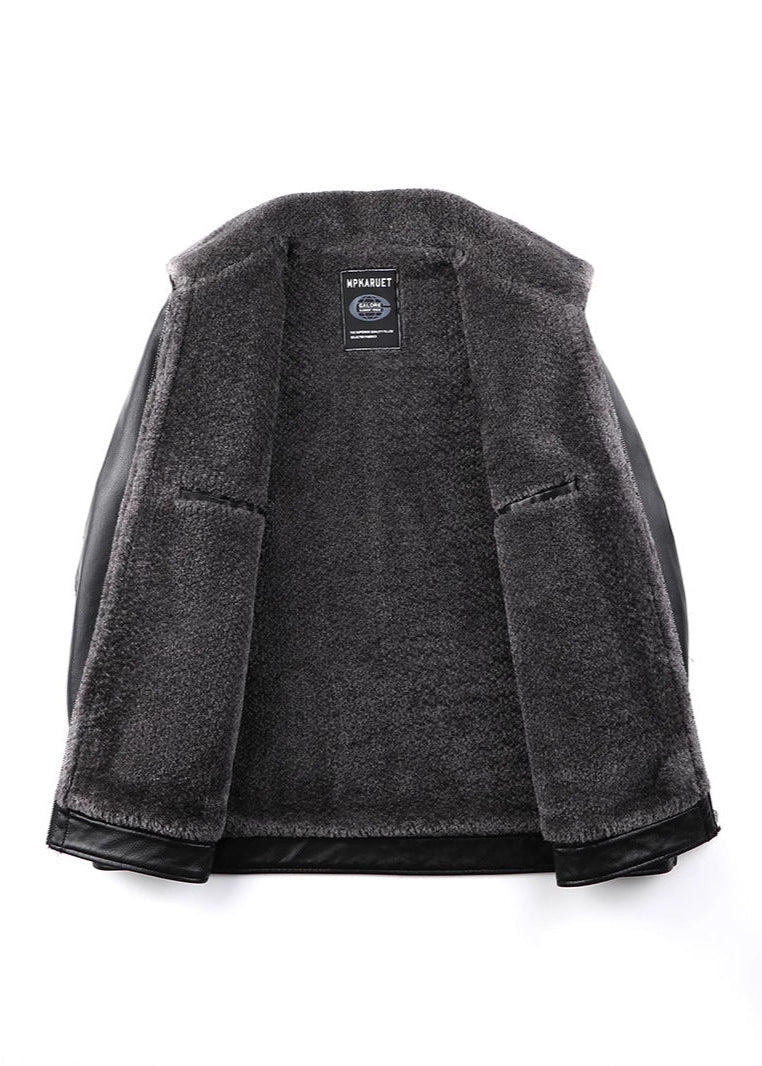 Leather and Fur Winter Coat