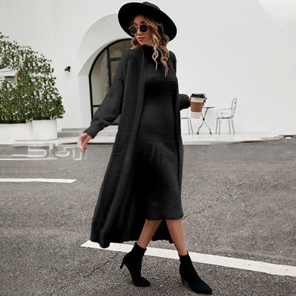 Harper Knit Set — Long Cardigan + Knit Dress Set