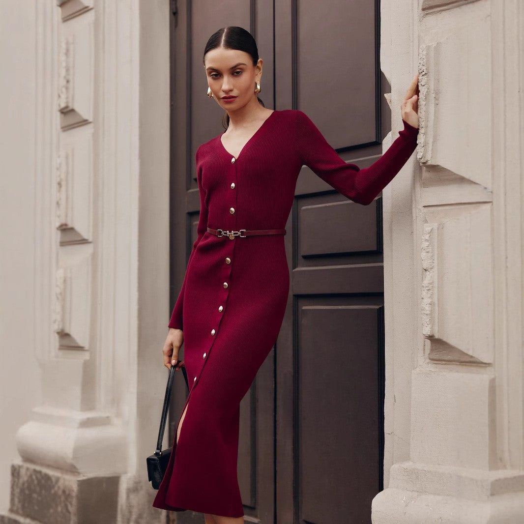 Elegant Button-Detail Dress