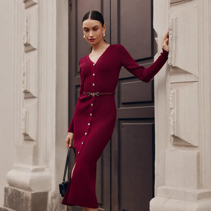 Elegant Button-Detail Dress