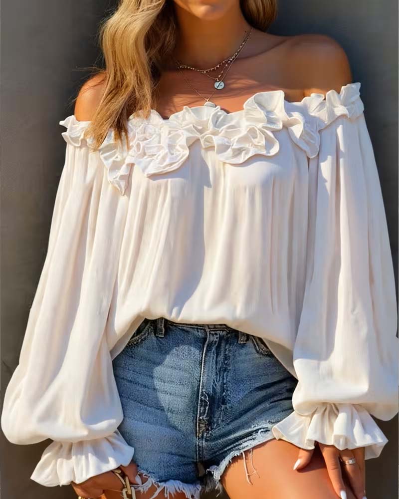 Off-Shoulder Ruffle Blouse