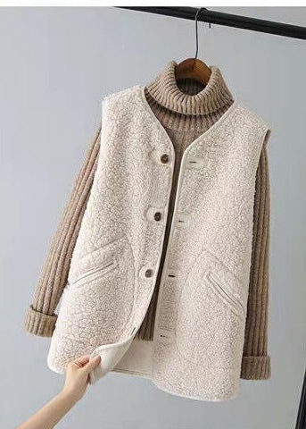 Buttoned Faux Fur Vest
