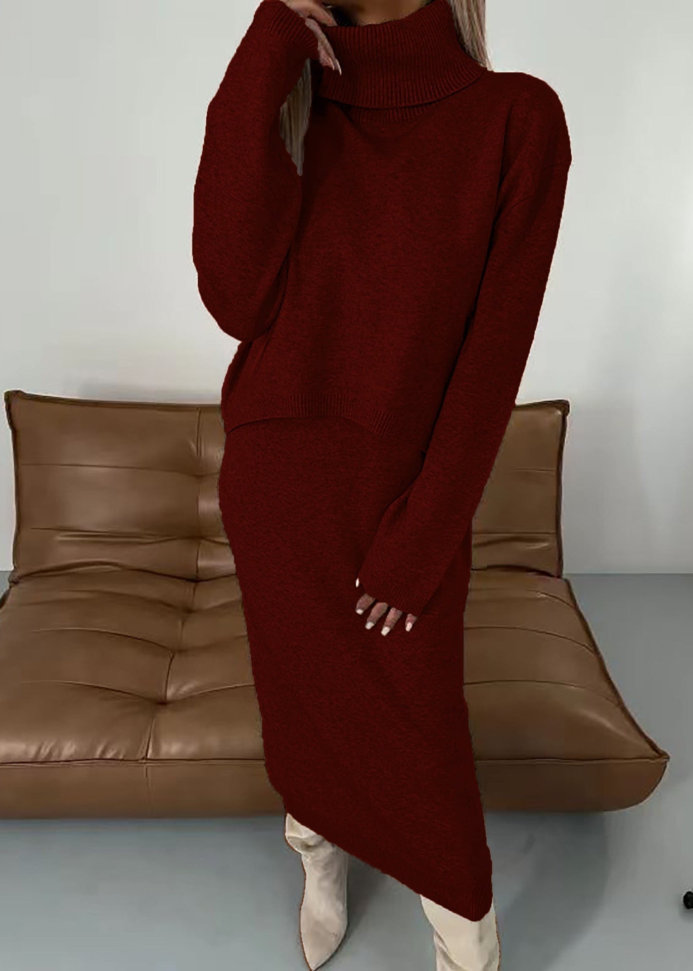 Long Ribbed Knit Dress