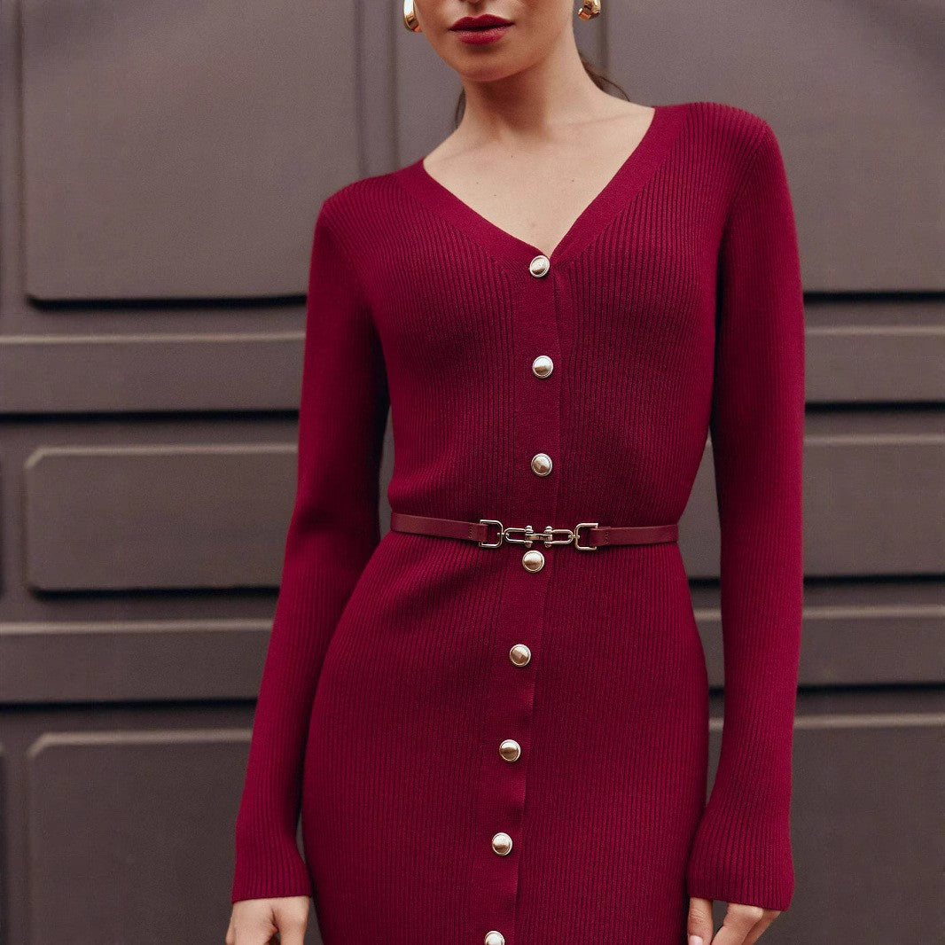 Elegant Button-Detail Dress