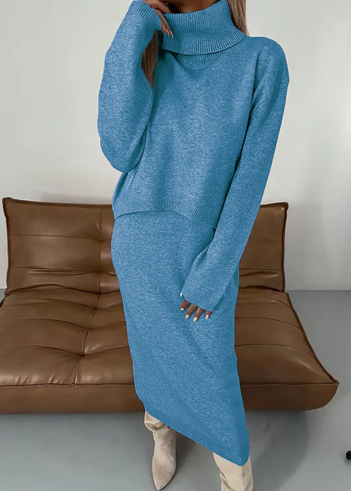 Long Ribbed Knit Dress