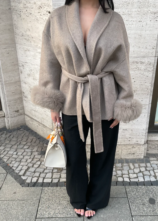 Faux Fur Belted Jacket