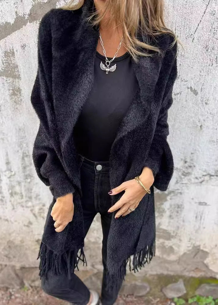 Cozy Fringe Knit Cardigan