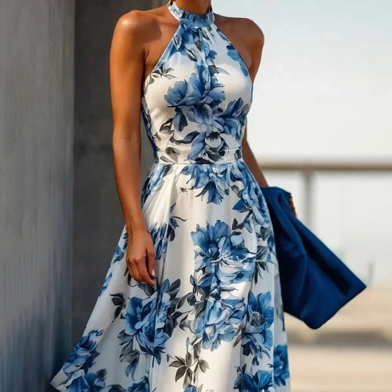 Aurora Blue Floral Maxi Dress