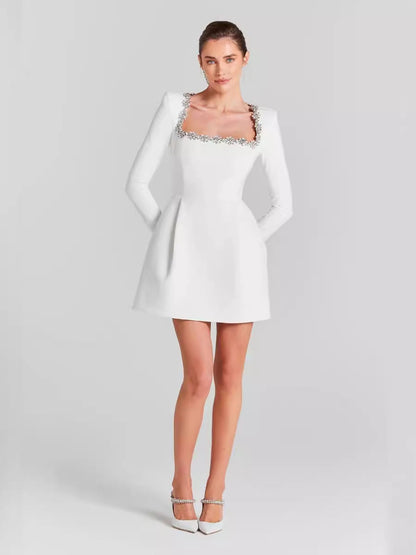 Isabella Crystal Detailed Mini Dress