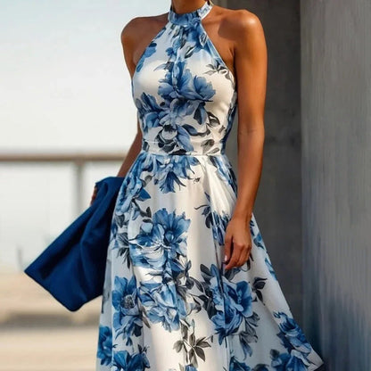 Aurora Blue Floral Maxi Dress