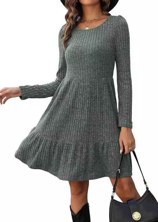 Striped Knit Sweater Dress