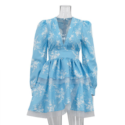 Sky Draped Mini Dress