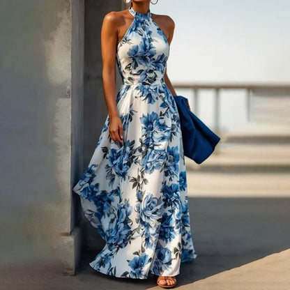 Aurora Blue Floral Maxi Dress