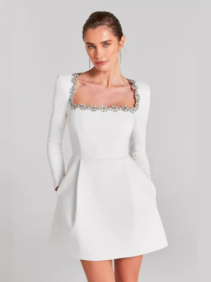 Isabella Crystal Detailed Mini Dress