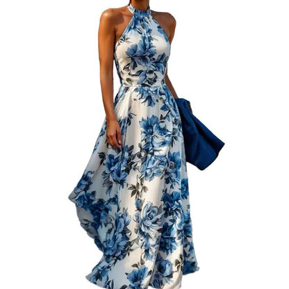 Aurora Blue Floral Maxi Dress