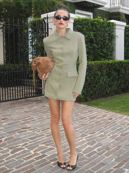Eléa Button-Detail Blazer Dress