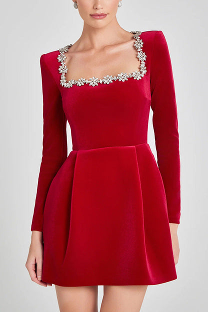 Isabella Crystal Detailed Mini Dress
