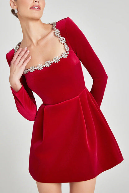 Isabella Crystal Detailed Mini Dress