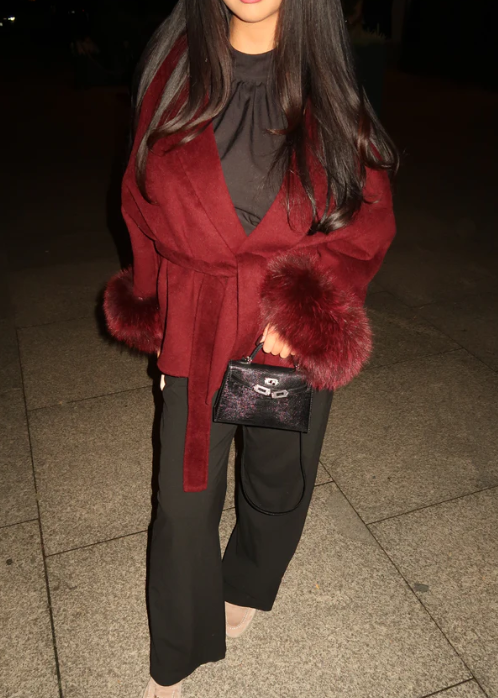 Faux Fur Belted Jacket