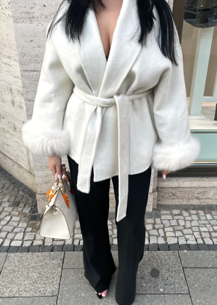 Faux Fur Belted Jacket