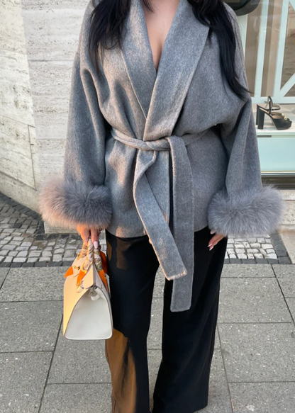Faux Fur Belted Jacket